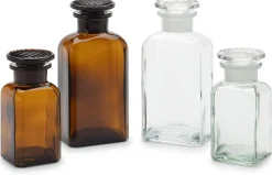 Vorratsgläser|Vorratshaltung * Sklarny Moravia Vierkantflasche Glas Braun