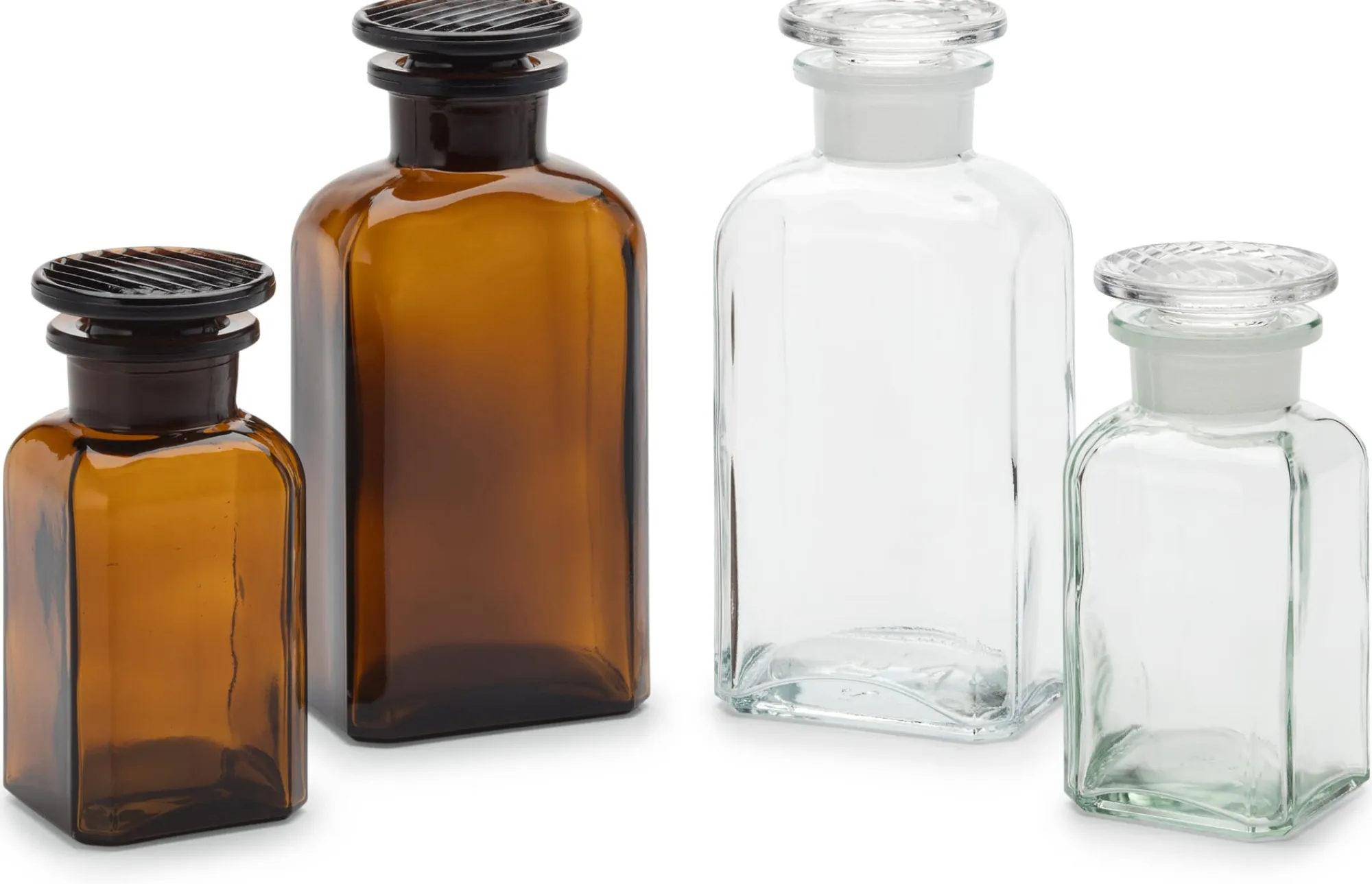 Vorratsgläser * Sklarny Moravia Vierkantflasche Glas Braun