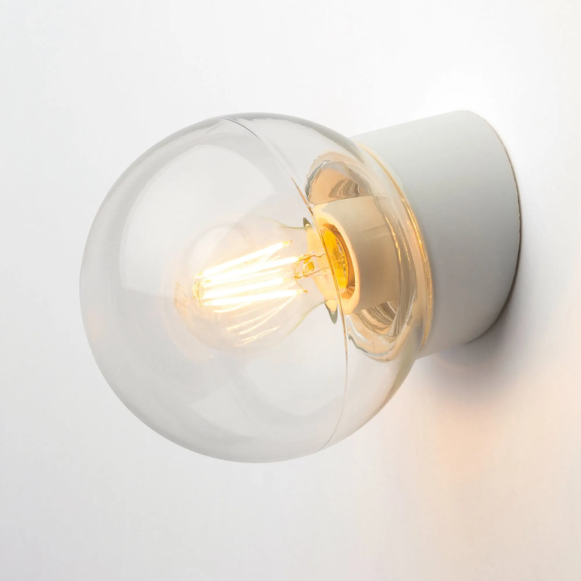 Wandleuchten * Ifö Electric Wandleuchte Porzellan und Klarglas