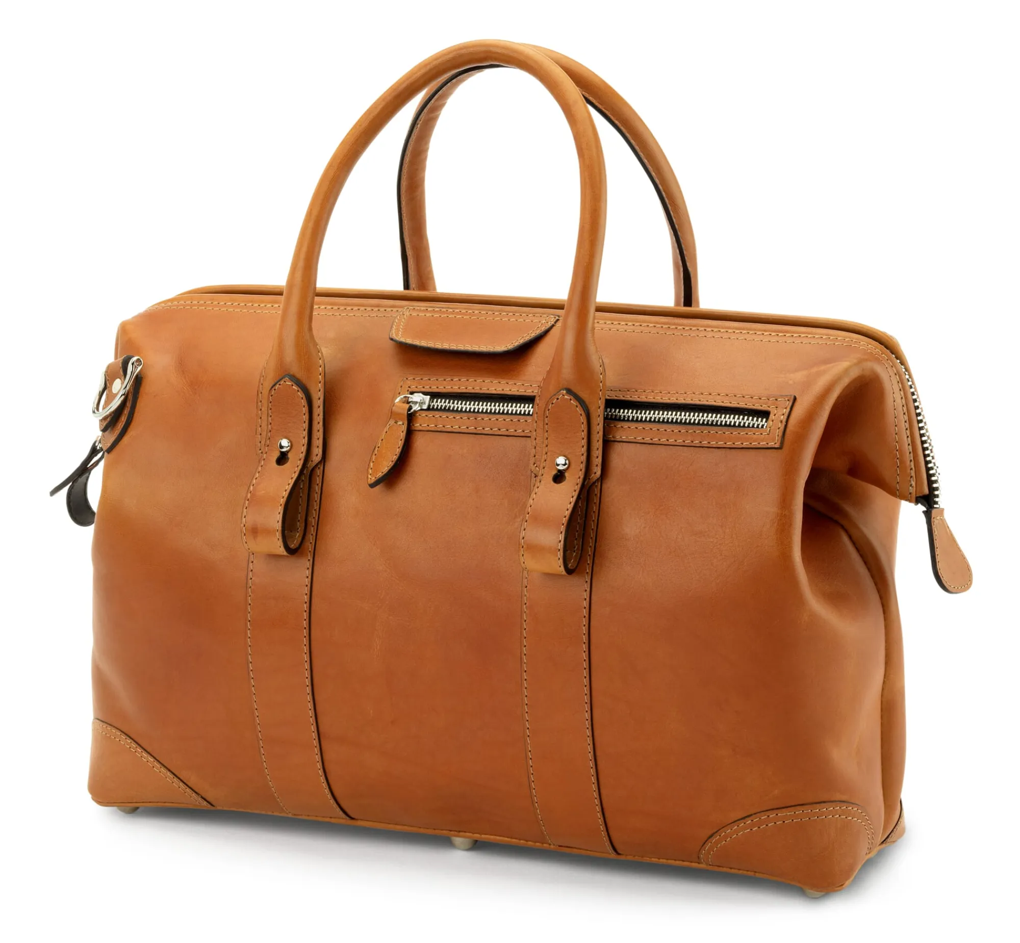 Reisetaschen * F. Hammann Weekender Stierleder klein Cognac