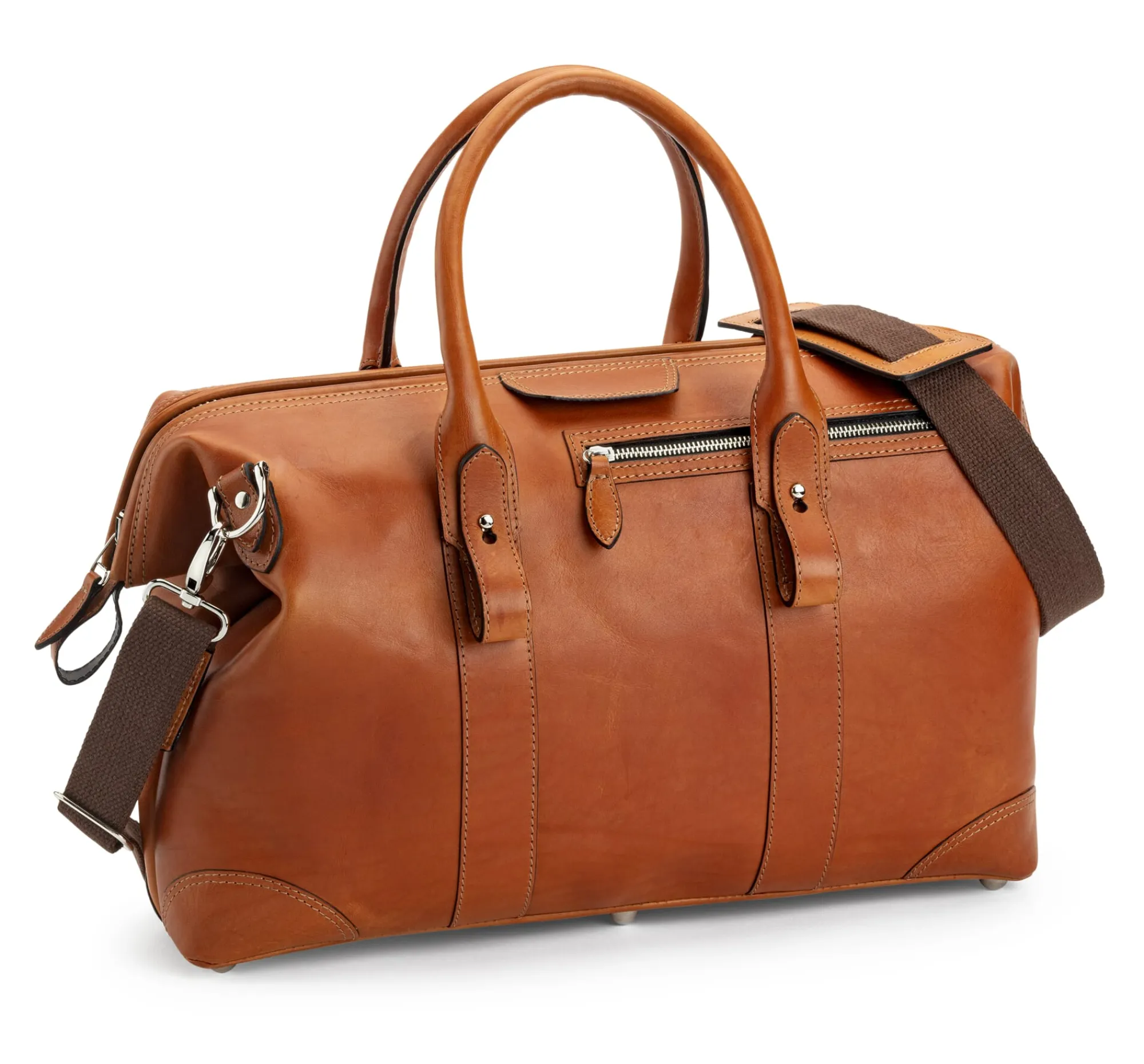 Reisetaschen * F. Hammann Weekender Stierleder klein Cognac