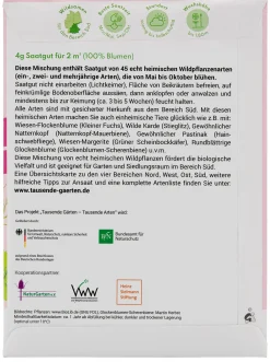 Blumensamen * Tausende Gärten – Tausende Arten Wildblumen für Balkon und Garten gebietsheimisch