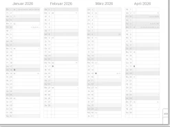 Zeitplaner & Kalender * X47 Monatskalender 2026