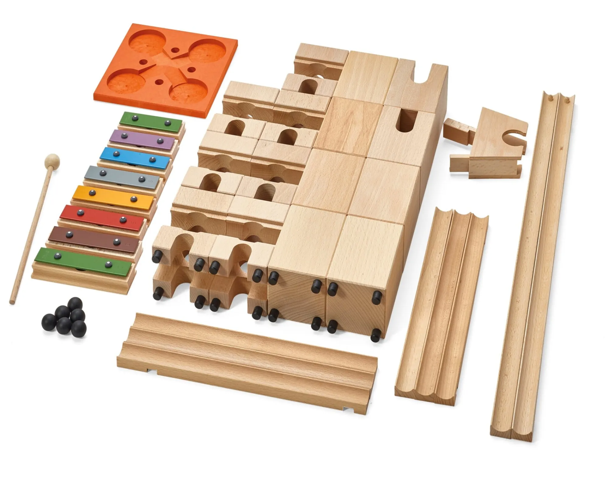 Holzspielzeug|Konstruktionsspiele * Stiftung Weizenkorn Xyloba mezzo Klingende Kugelbahn