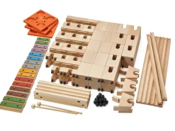Holzspielzeug|Konstruktionsspiele * Stiftung Weizenkorn Xyloba orchestra Klingende Kugelbahn